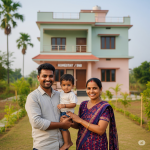 man with family out of his house desibnb.com
