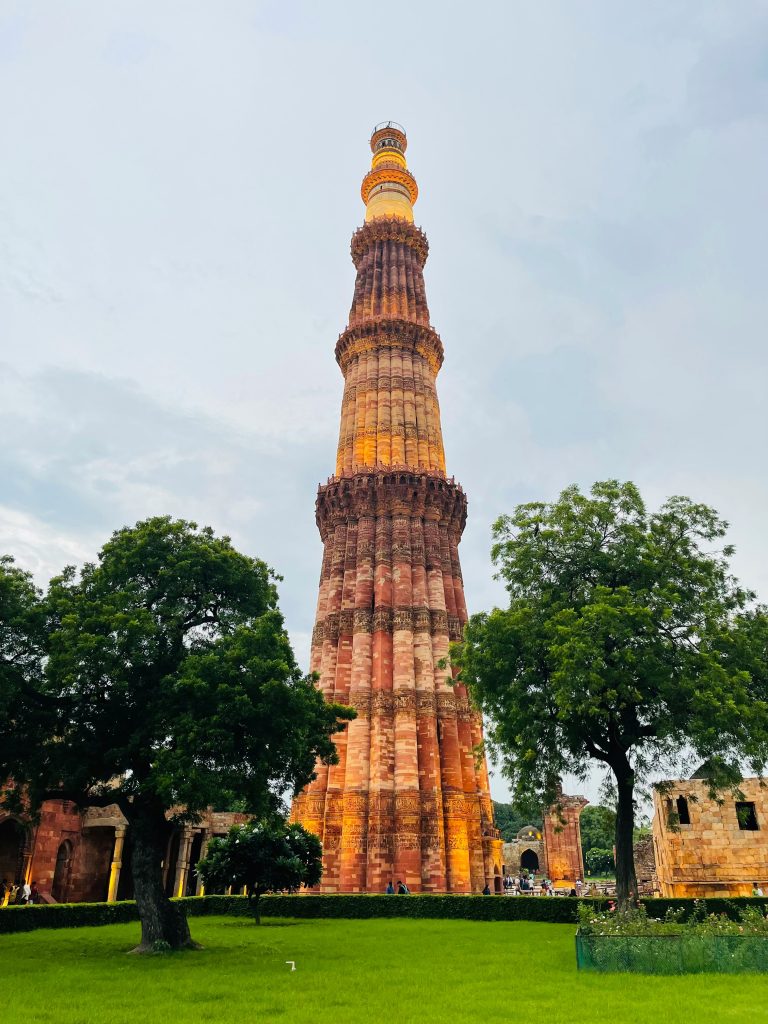 Qutub minar Delhi in monsoon